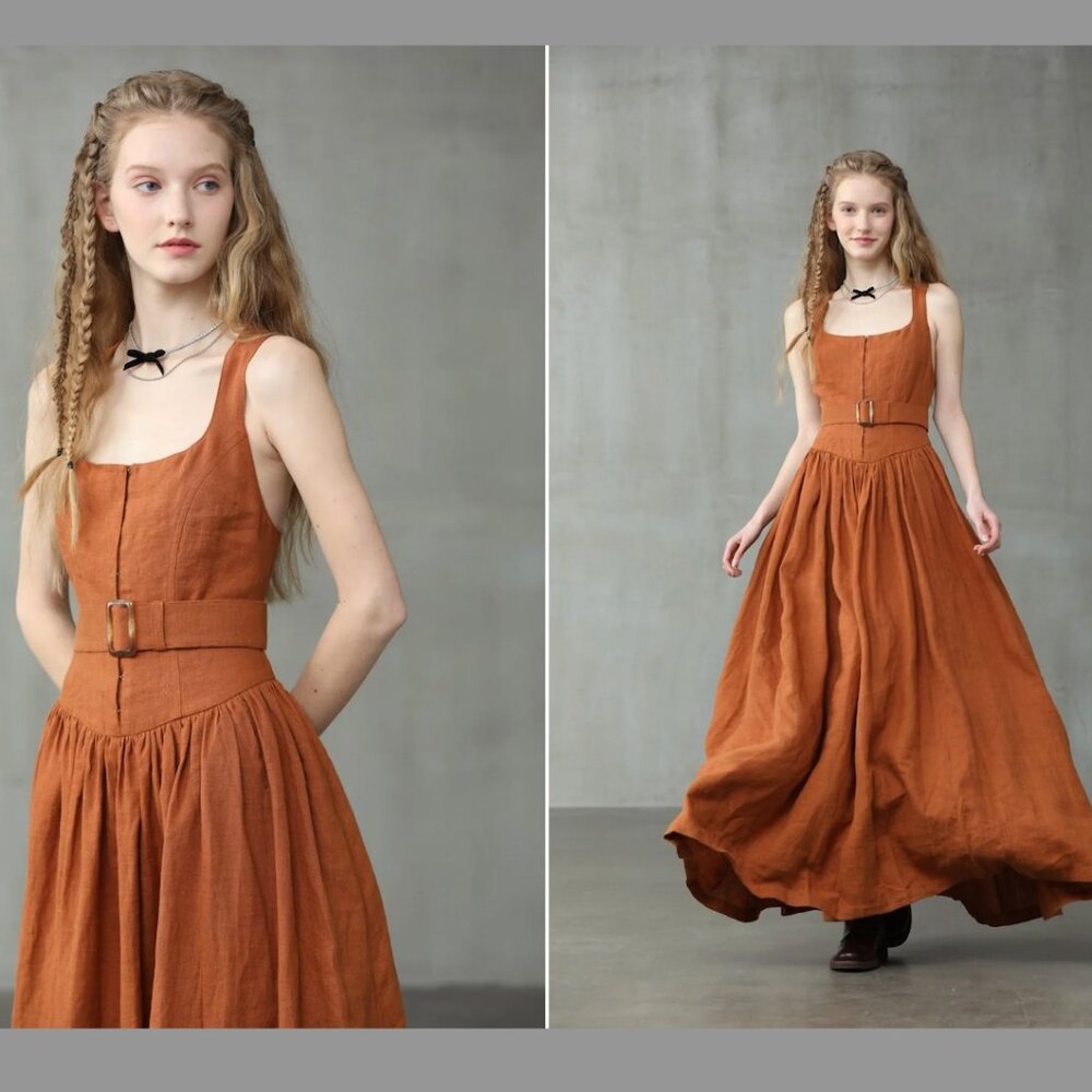 Linennaive Corset Style Linen Dress